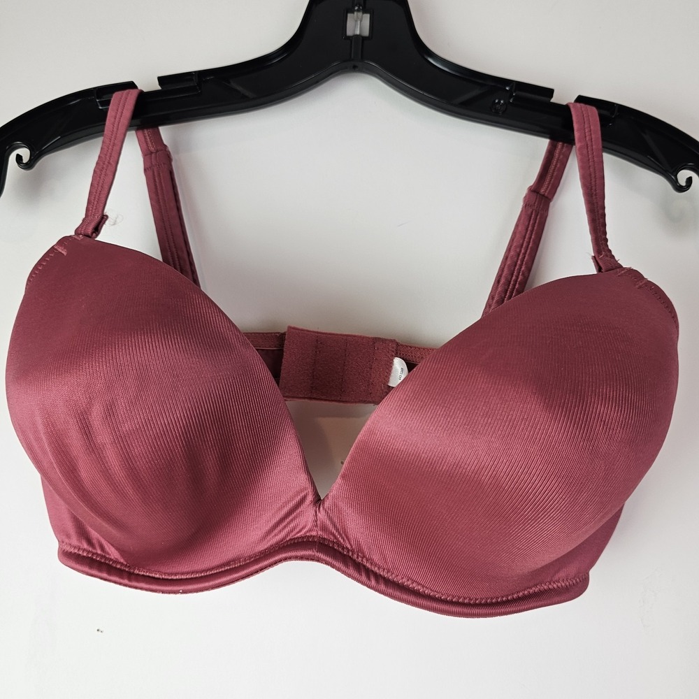 Wonderbra 34D Pink Push Up Underwire Bra Adjustable Plunge Padded Lingerie 7260‎